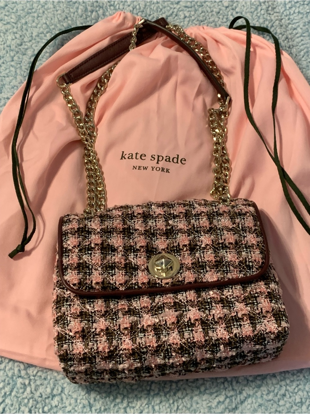🍁kate spade Natalia Pink Multi Tweed Bag